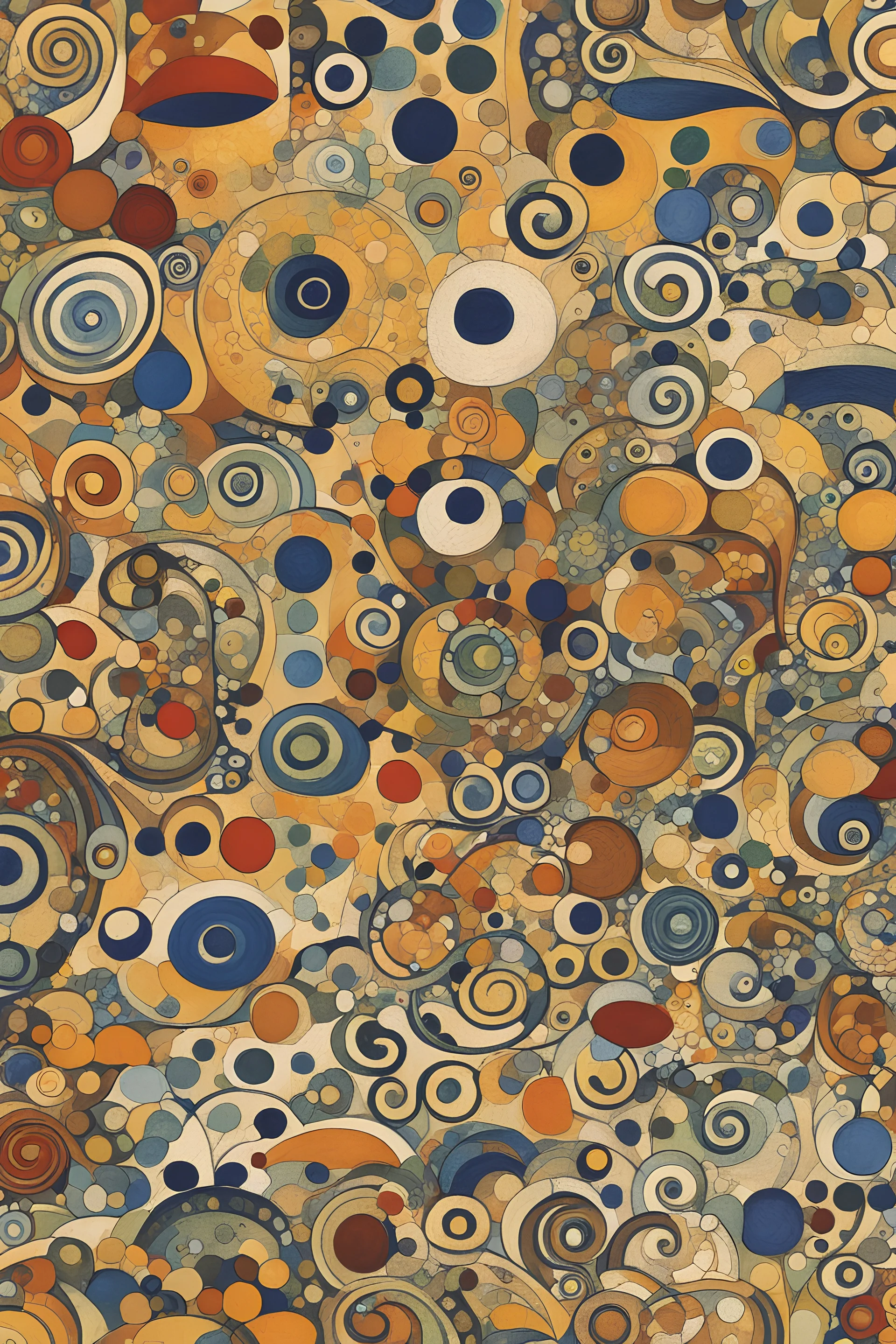 repeating patterns for wallpaper in the styles of Gustav Klimt ,Wassily Kandinsky, and Paul Klee