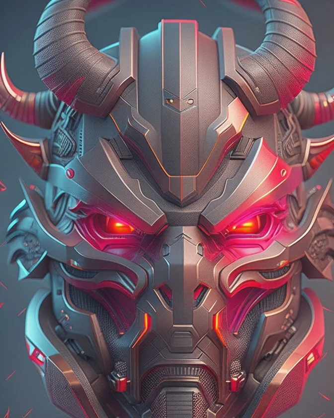 Best quality, masterpiece, ultra high definition,Futuristic, cyberpunk,Oni mask, Comic style