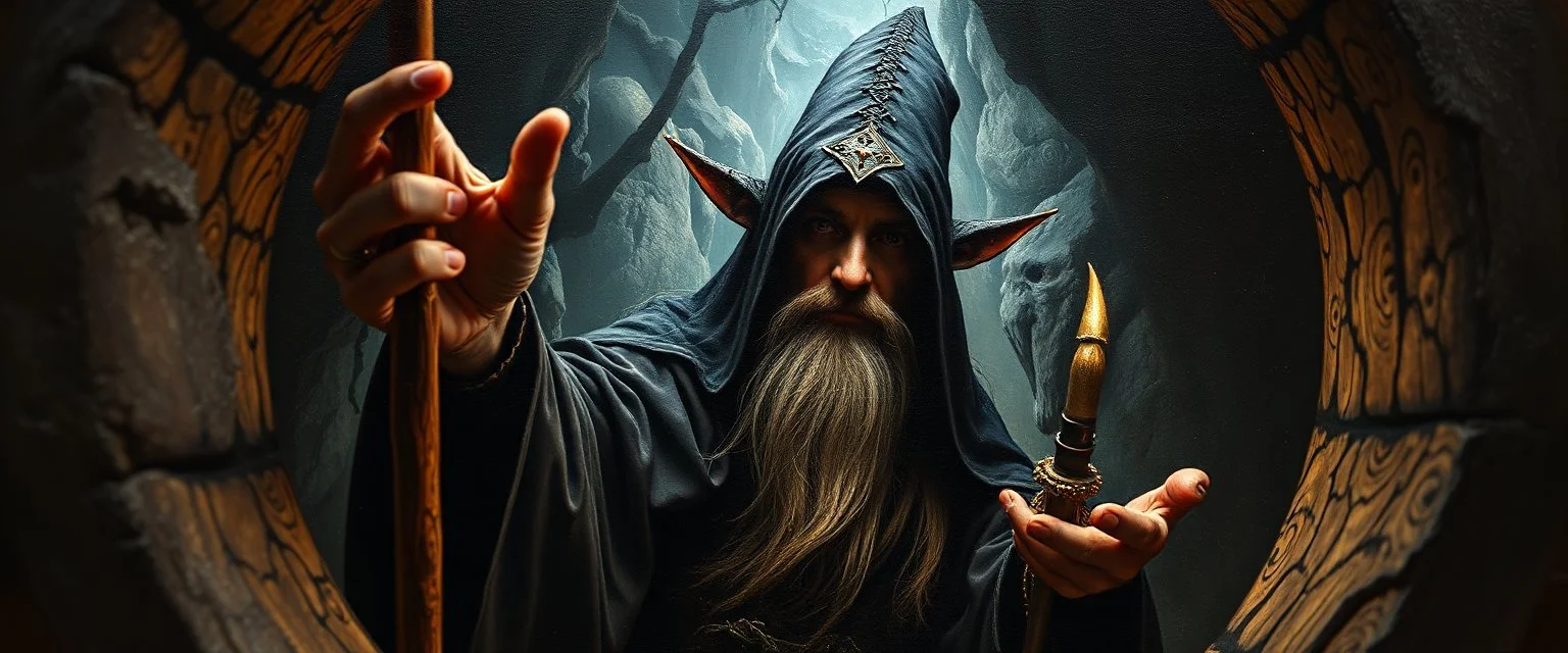 pin hole cam, master oil painting by Rembrandt,drow elf dark elf priestess of the underdark, Menzoberranzan