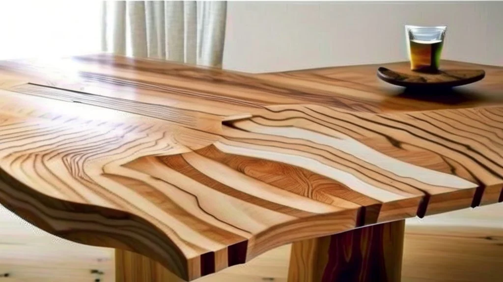 wooden table with invisible tabletop