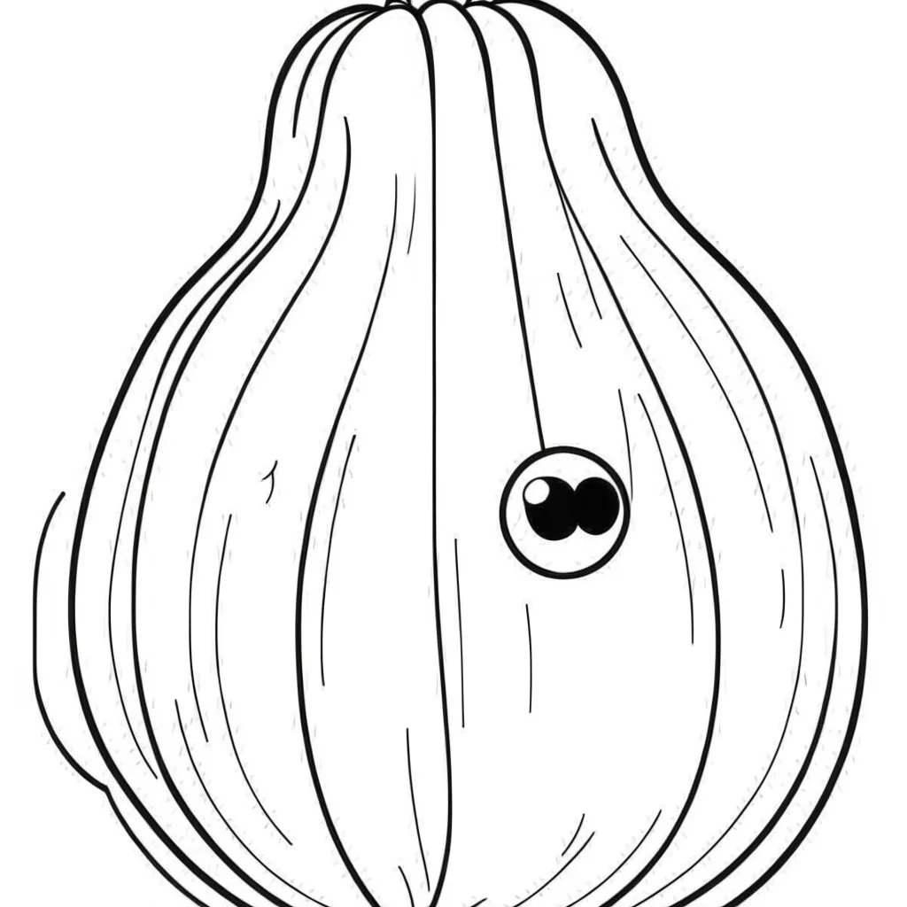 bold and easy Coloring page for toodlers, with a simple cucumber, very Bold outlines and white background, minimum amount of details, very simple, very thick outlines