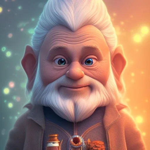 portrait disney, epic old gnome Dopey,pixar style wildflowers background, intricate, masterpiece, expert, insanely detailed, 4k resolution, retroanime style, cute big circular reflective eyes, cinematic smooth, intricate detail , soft smooth lighting, soft pastel colors, painted Rena