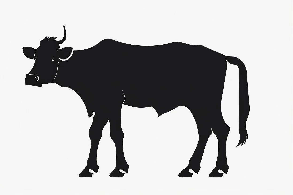 Aubrac: cow clipart style simple stencil