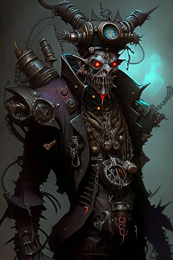 dark demon monster humanoid artificer steampunk engineer