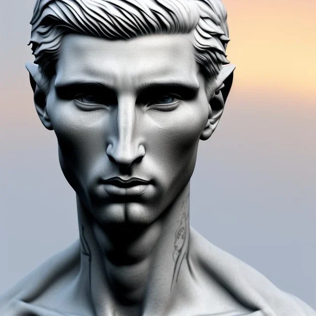 Messi whitemarble man, beautiful, eyes, full of details, hight definition, black backround, 8k