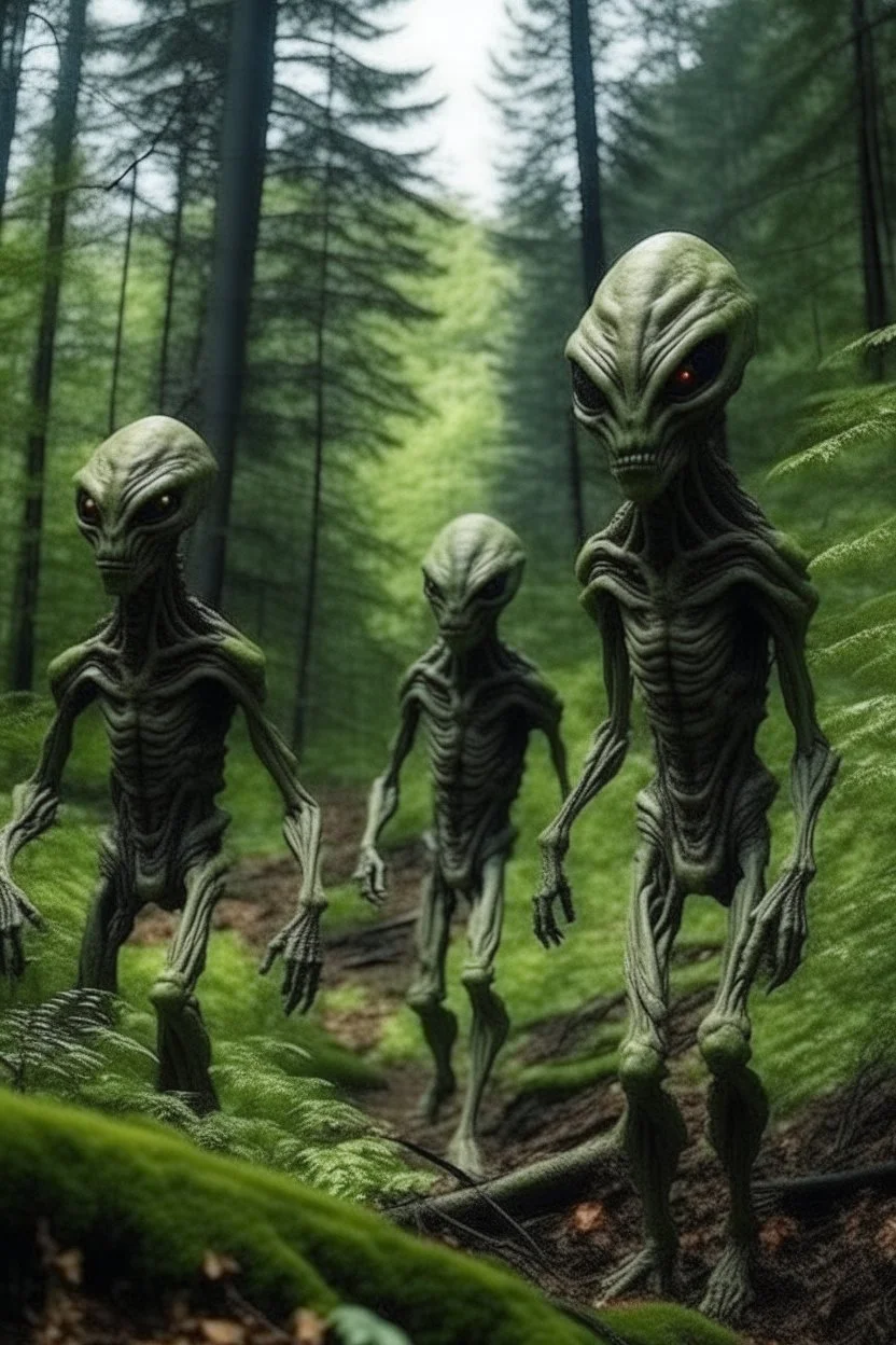 terrifying aliens hiding in the woods