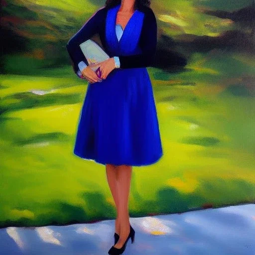 Full body portrait, painting, medium shot lady pachuca