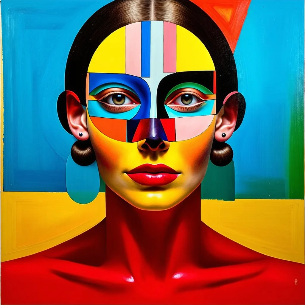 Woman with mask. Modifiers: intricate portrait colourful surreal SALVADOR DALI Paul Klee W