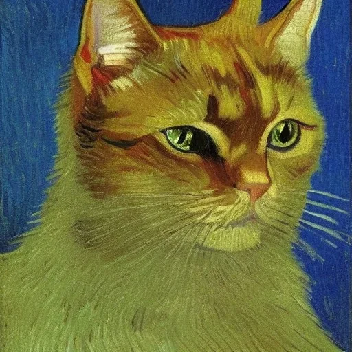 Portrait of a cat by Van Gogh