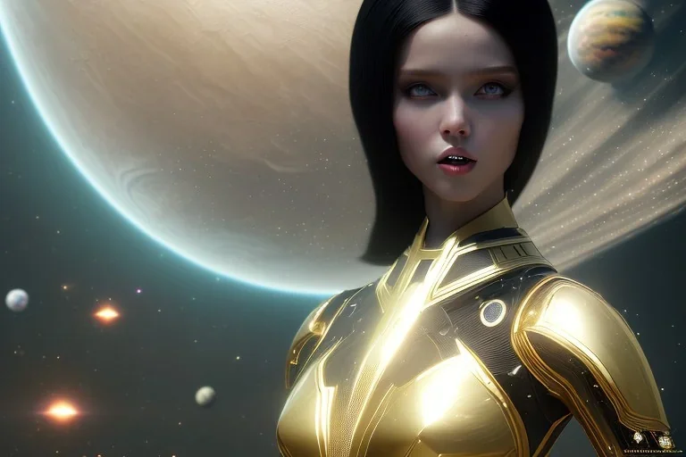  beautiful cosmic woman, long black hair, nice smiling, magic glamour make up, delicate colors, beautiful glamour galactique dress, ultra sharp focus, 8k, unreal engine 5, extremely sharp detail, light effect, soft light atmosphere of a spaceship, smooth, full of details, face in front, complete vision of face and hair and body