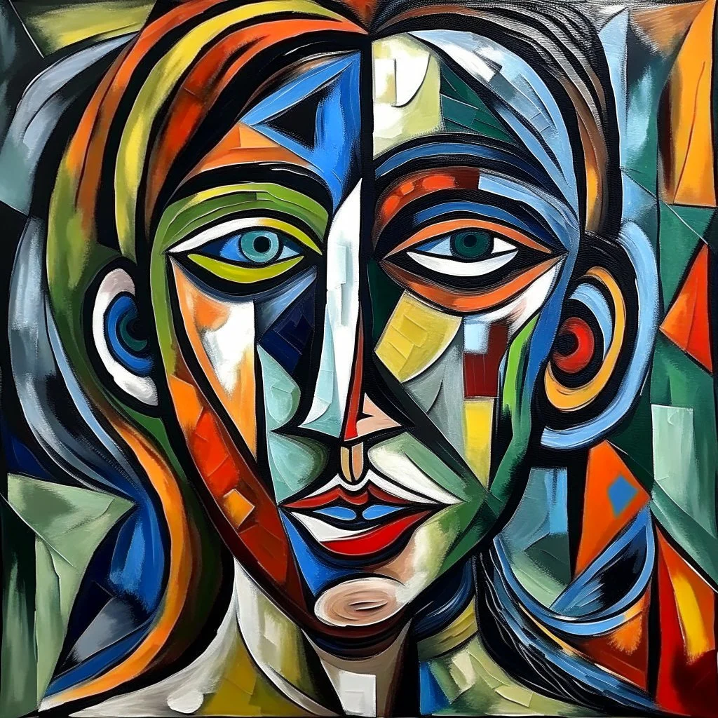 pablo picasso style portret painting cubism