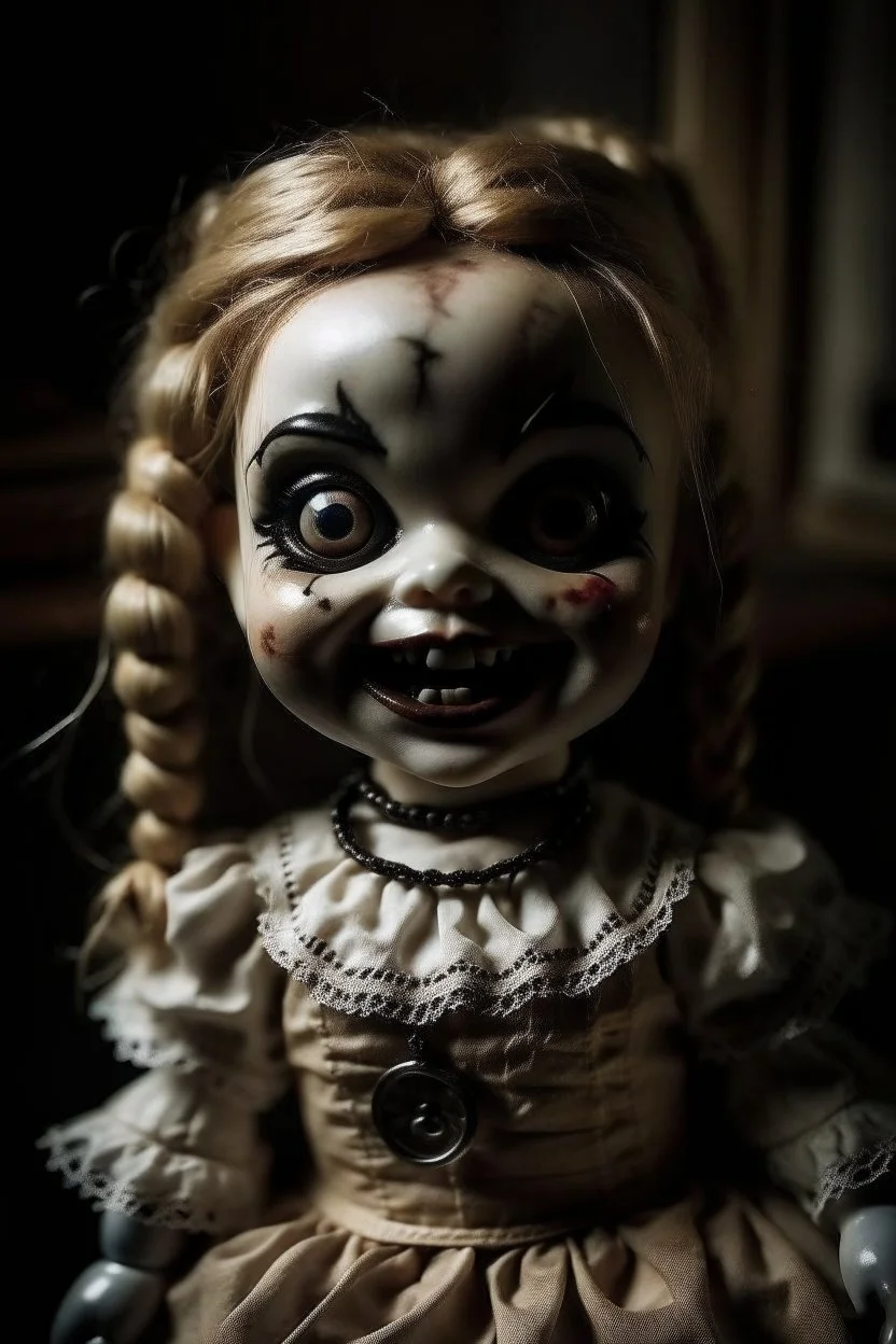 Frightening Halloween Doll with wicked grin