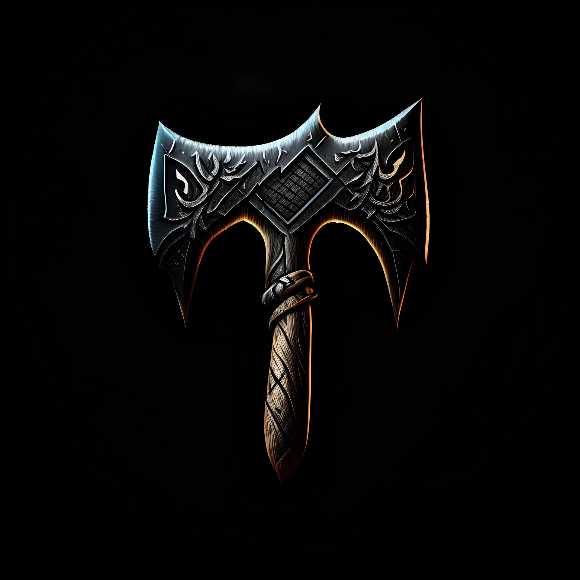 fantasy axe icon, black background