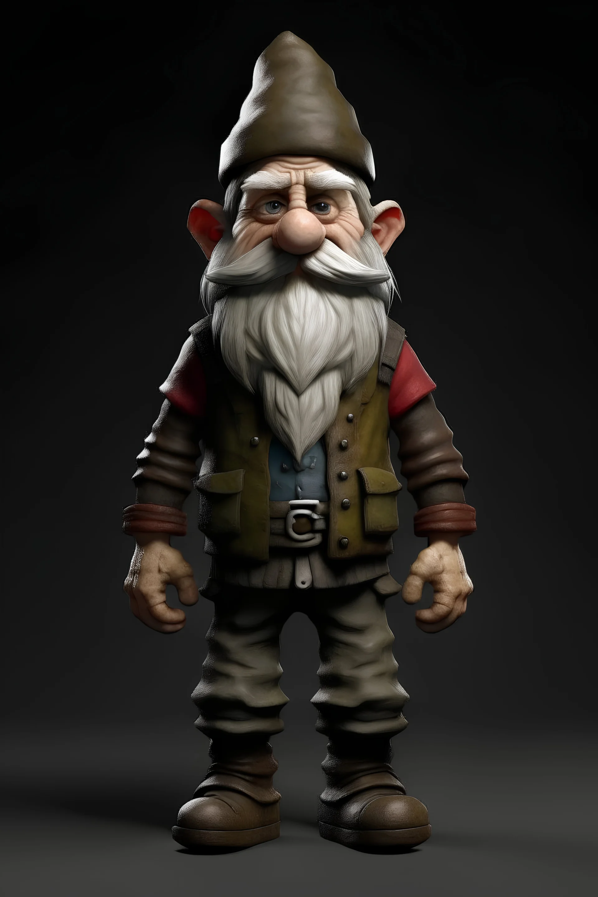 male gnome wearing a mask, full body
