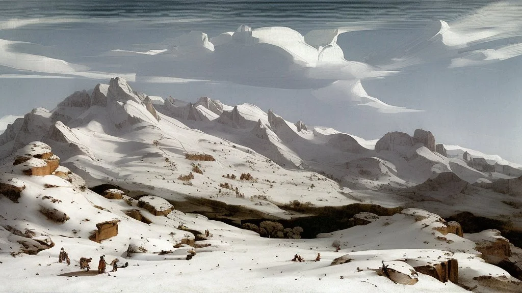 mountain range in snow by pontormo