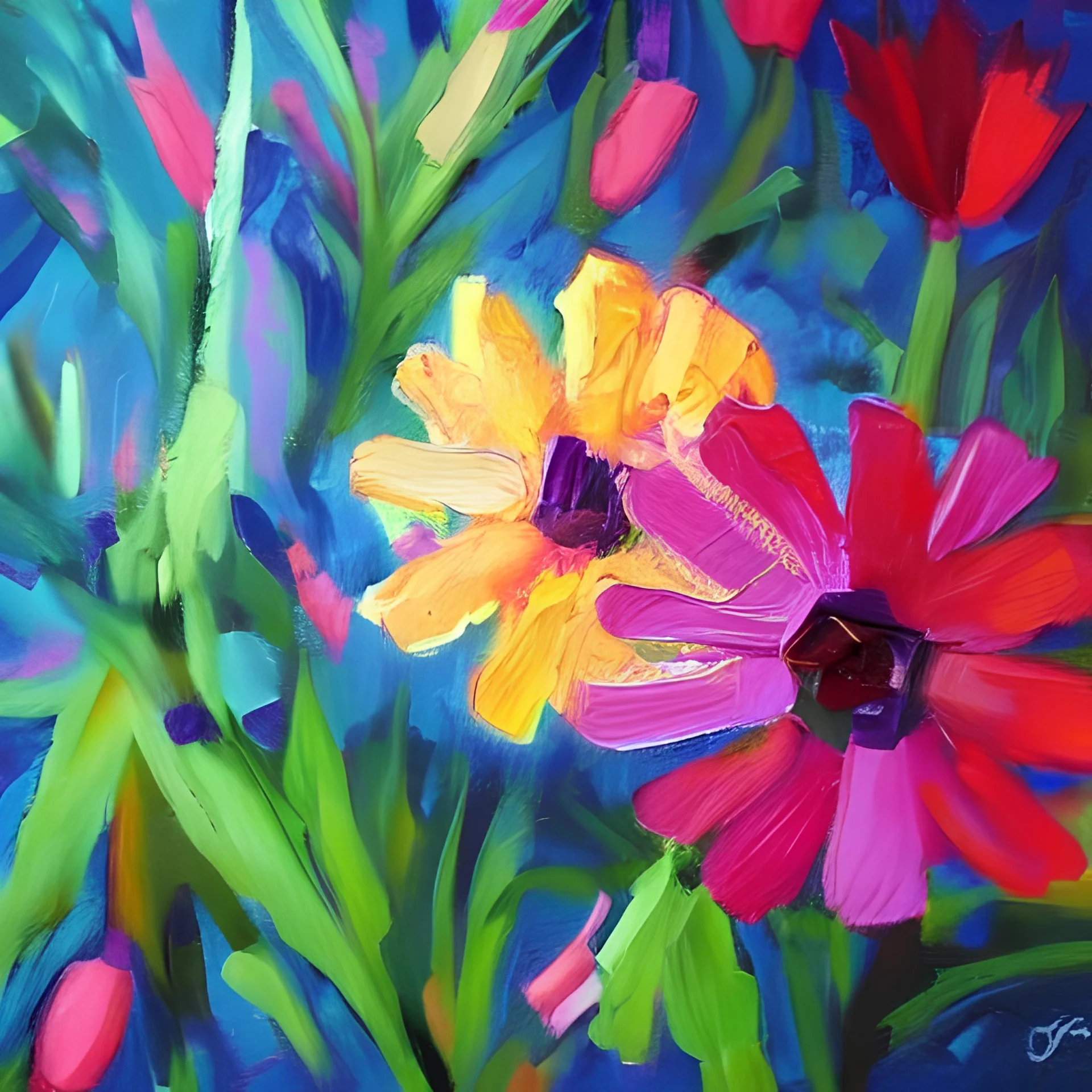 flowers, painting