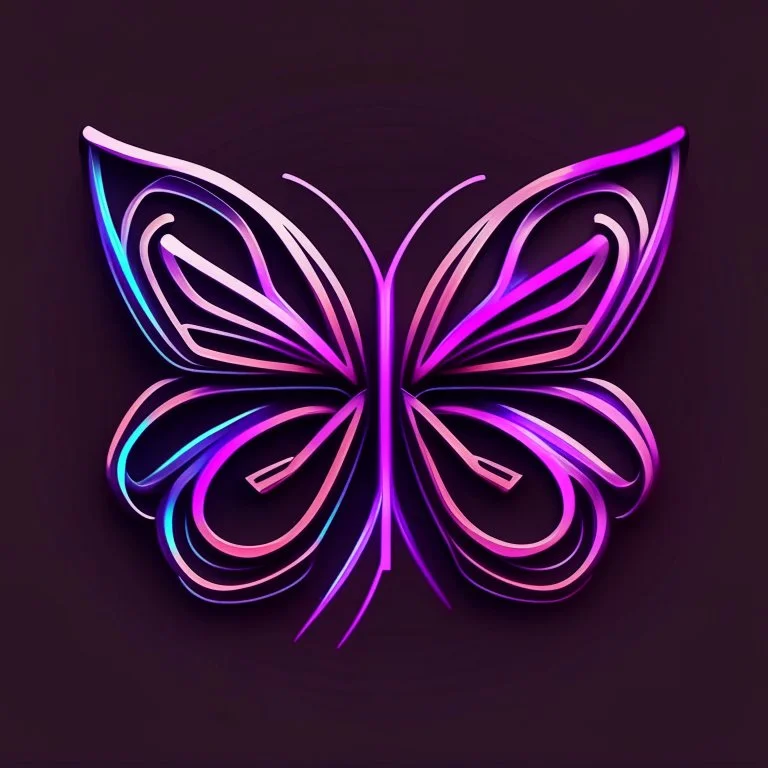 symetry!!, butterfly!!, logo, NFT, colorful, cyberpunk, neon punk, curves, lines, simple, gradient, creative, holographic