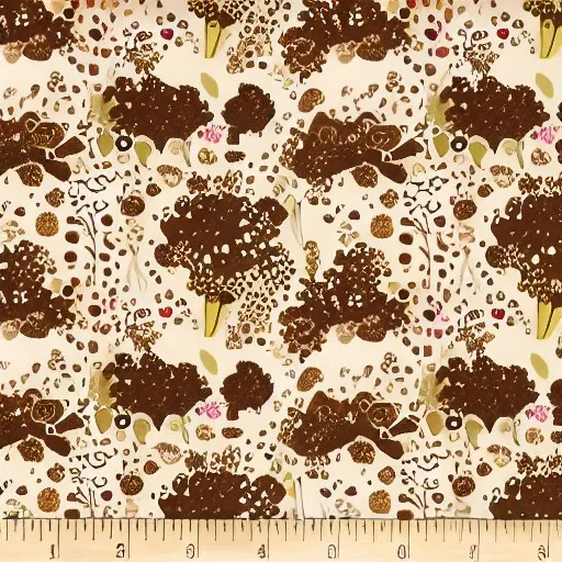 Flowers and Animals landscape brown and cream themed colors by Dr seuss