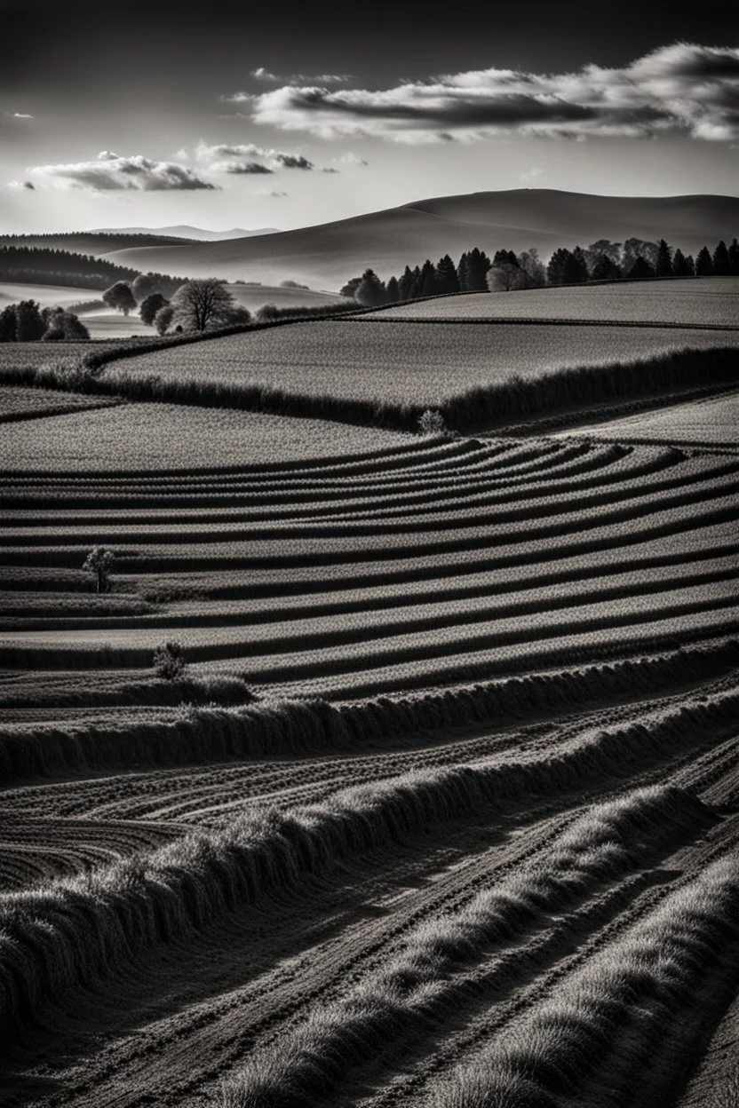 A beautiful landscape with a ploughed land