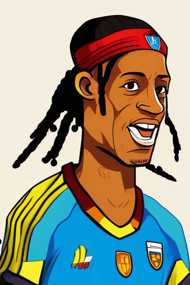 ronaldinho football player cartoon 2d