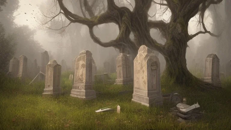 large ghost in the graveyard