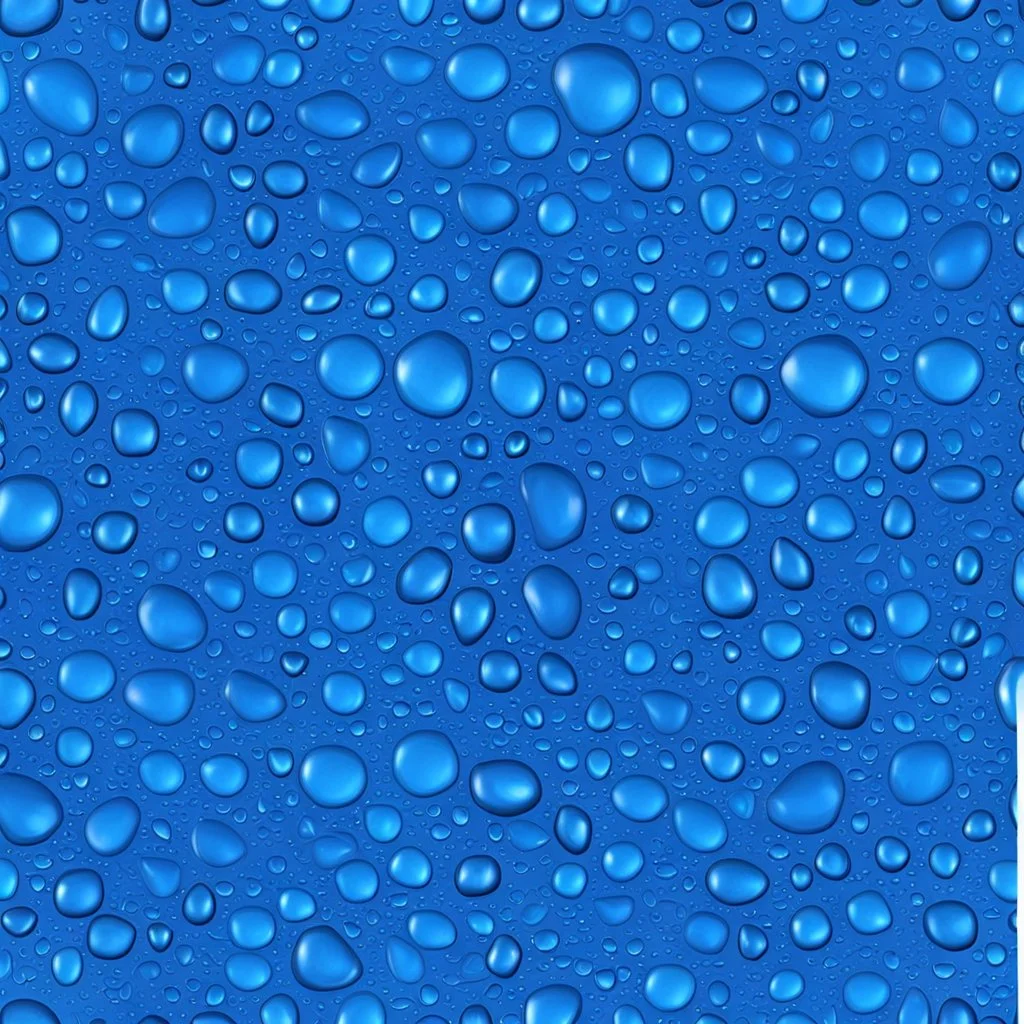 perfectly circular water droplets on blue background seamless texture