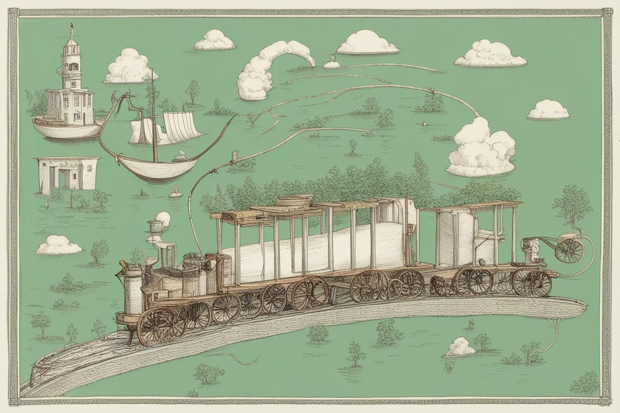 A drawing showing the mint's journey