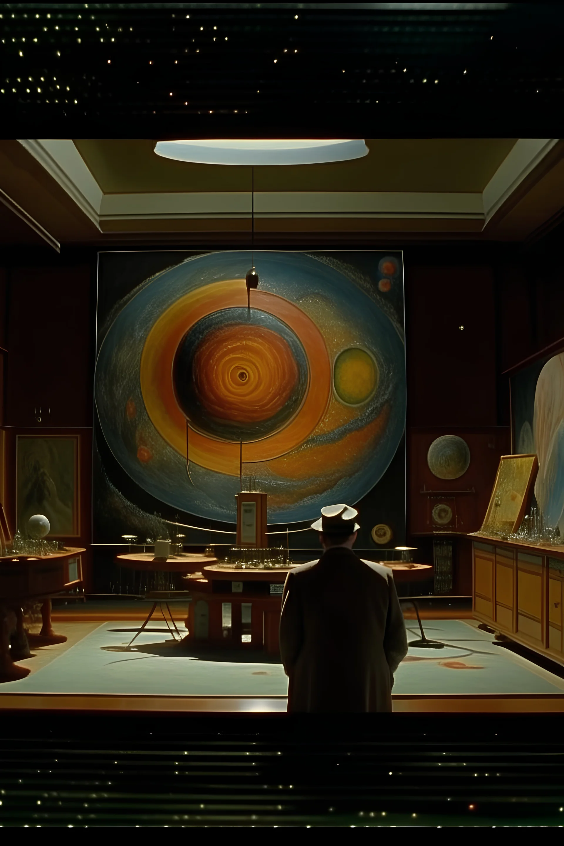 4K realistic Otherworldly, Austrian Symbolism, arcane atmosphere, Finn Juhl-Arnaldo Pomodoro-Dieter Rams sun shaped Machine art style installation, by sergei Parajanov movie, philosophic and trascendent, cosmic infinite influence, charles leickert, henry luyten, and walter leistikow impressionism paintings