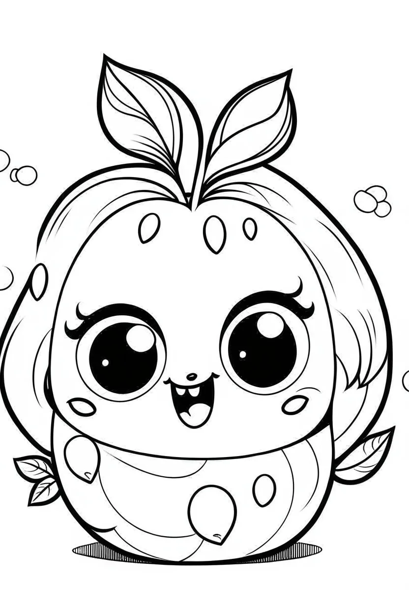 outline art for cute Strawberry coloring pages with sitch, white background, Sketch style, full body, only use outline, toddlers style, clean line art, white background, no shadows and clear and well outlined.