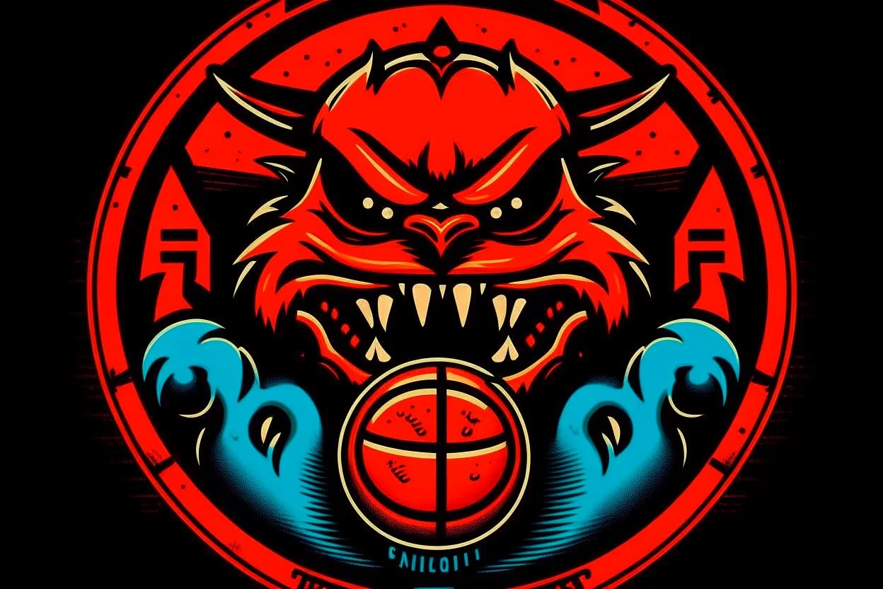 "Lil Monsters" basketball team logo