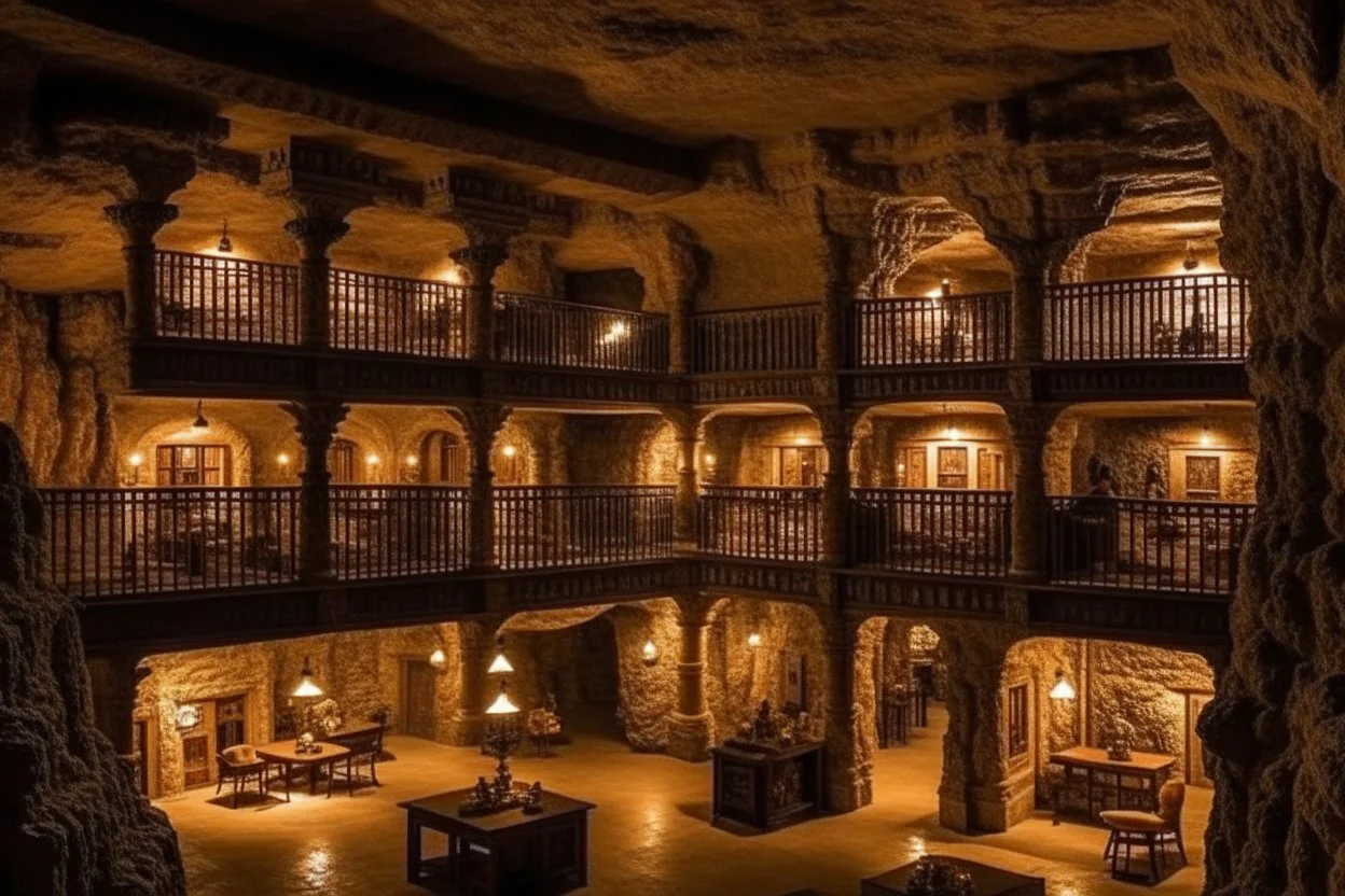 A mansion in an underground cavern city