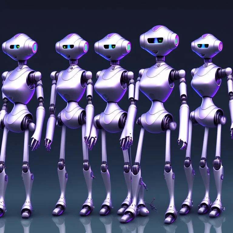 Group of robots singing