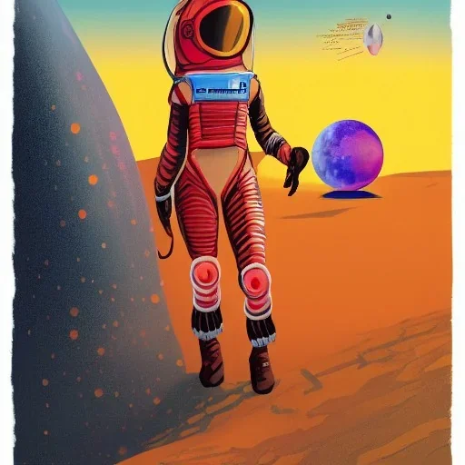 space girl on Mars