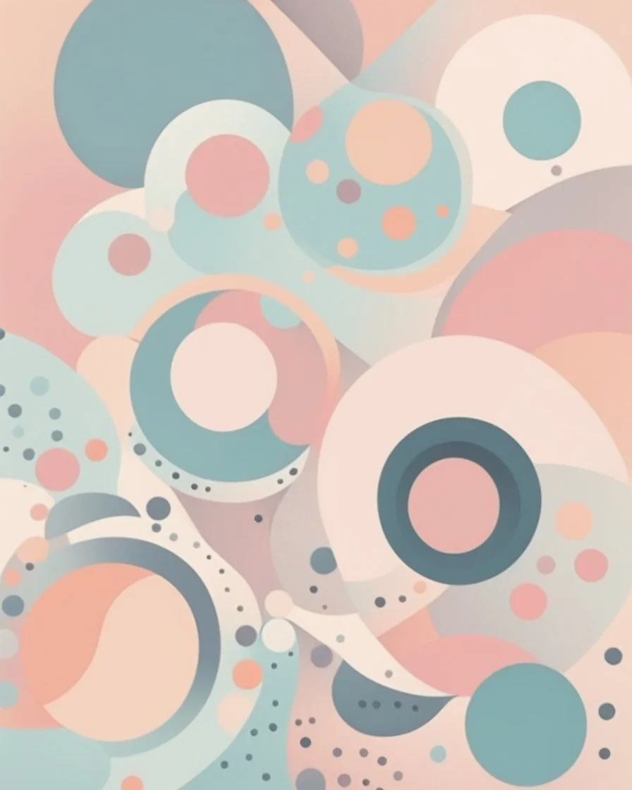 abstract circles and shapes spot pastel colors