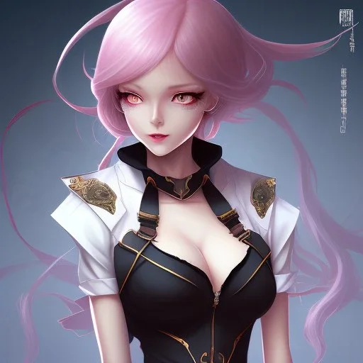 A lovely woman, A anime girl, a evil devil that came to earth to retreat the people who will leave in 2 hours, detailed clothing, concept art, a sexy ninja