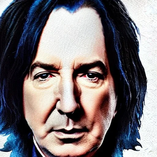 high-quality, fine-detail close-up watercolor of Alan Rickman as Severus Snape, portrait, young, stunning, beautiful, 8k resolution, intricate, digital art, hyper realistic, photorealistic, volumetric lighting, Rafael Augusto, Juan Francisco Casas, Anne Dittman, Anne Stokes, greg rutowski,