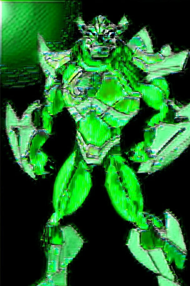 alien From Ben 10 cartoon. Lion. Advanced metal. Magnetic force. Magic power. And his turtle shield