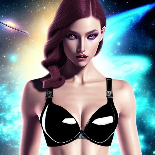 lady cop bra in space