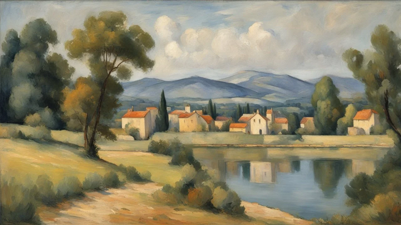 Style Cézanne, calm beauty, French landscape, beautiful composition, exquisite detail