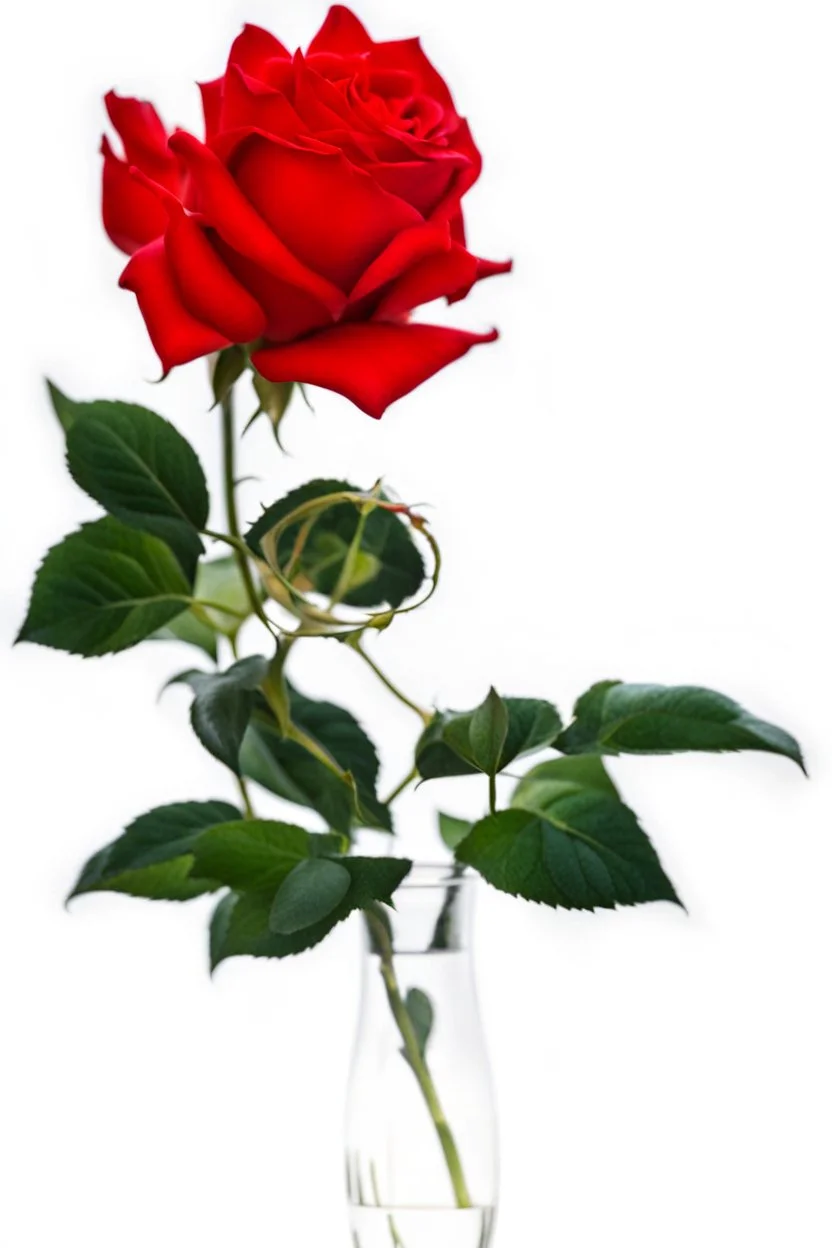 roses in clear vase, photograph