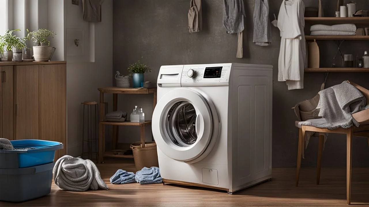 disassembled household washing machine