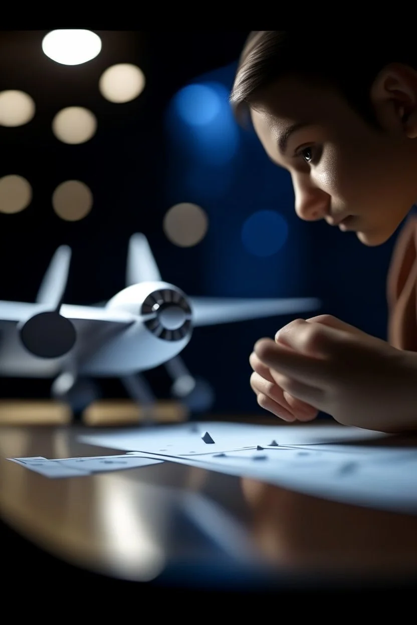 the ultimate expert on paper airplanes tasting his planes, zeiss prime lens, bokeh like f/0.8, tilt-shift lens 8k, high detail, smooth render, down-light, unreal engine, prize winning