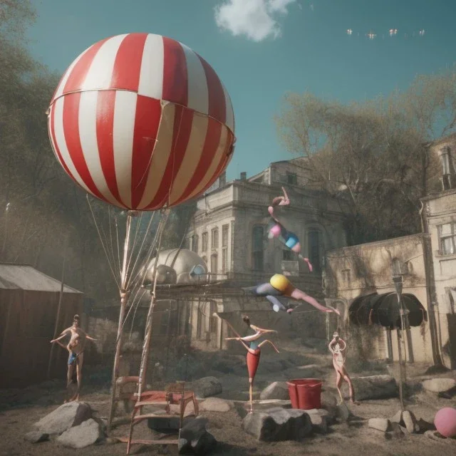 Ultra realistic circus scene. Classic acrobat woman, waist up view, Wes Anderson style, happy, bubbles, highly detailed, concept art, unreal engine 5, god rays, ray tracing, RTX, lumen lighting, ultra detail, volumetric lighting, 3d, finely drawn, high definition, high resolution.