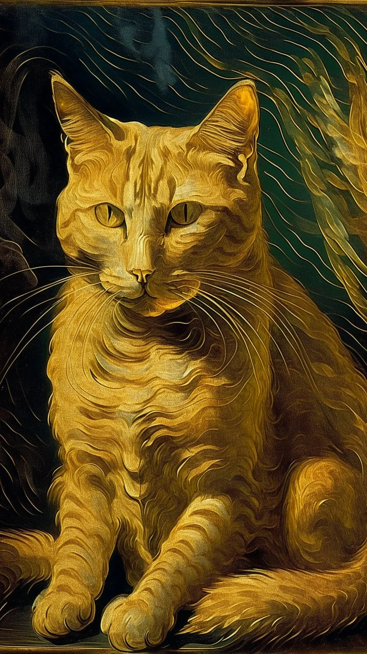 Portrait of a cat by Van Gogh