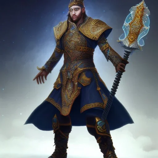 cosmic mage, elf, male, battle mage, sword, epic