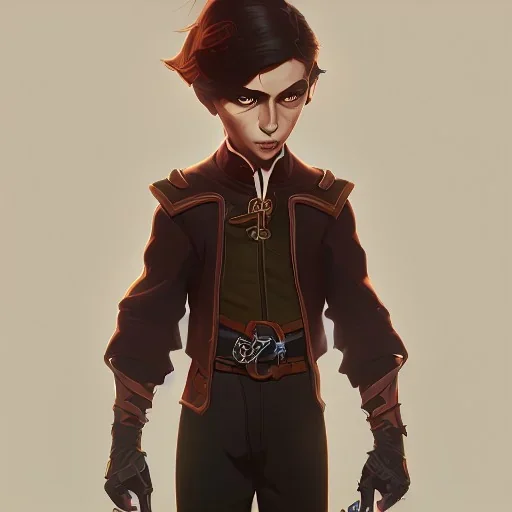 Portrait of a handsome brown haired little warlock kid by Nick Harris