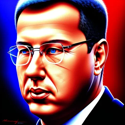 an abstract painting of Aleksandar Vucic, big lips, highly detailed