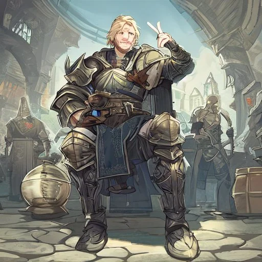 A nord male battlemage from Skyrim, full plate nordic armor, blond hair of medium length, hearty, smiling, thick short beard, an electric sphere in right hand, correct proportions