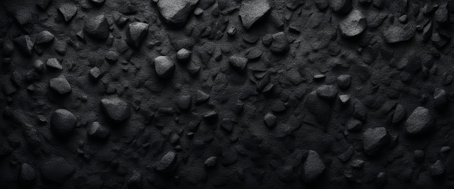 Black abstract background. Dark rock texture. Black stone background with copy space for design. Web banner. Wide. Panoramic.