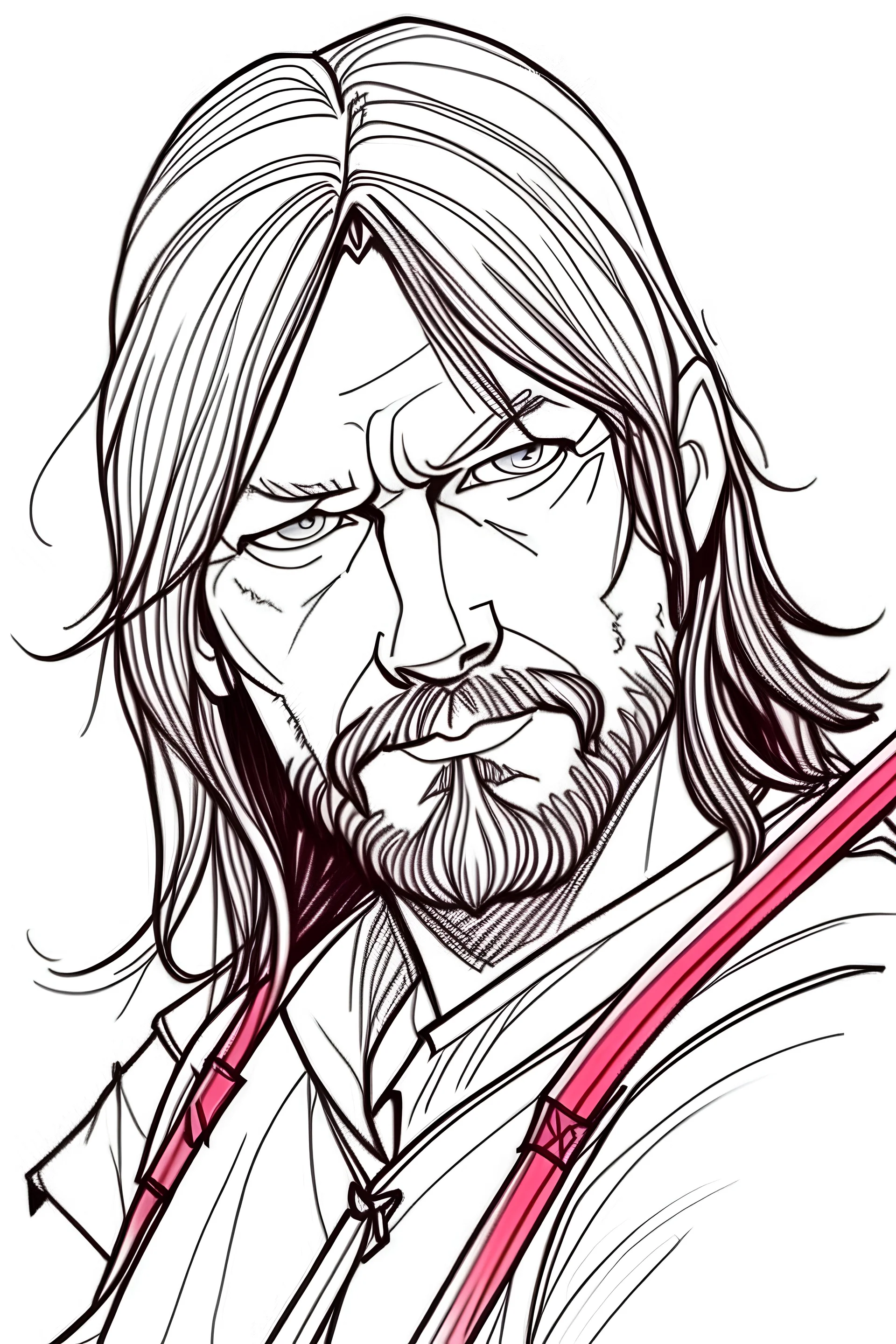 Pencil drawn daryl dixon charakkter withc The walkng dead series Pencil drawn man